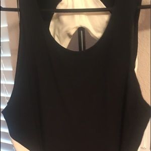 Black & Cream Bodycon Dress Backless SIK
